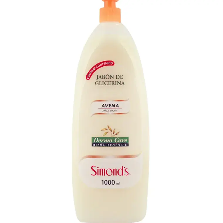 Jabón de glicerina Avena Dermo Care 1000 ml. Simond's 1
