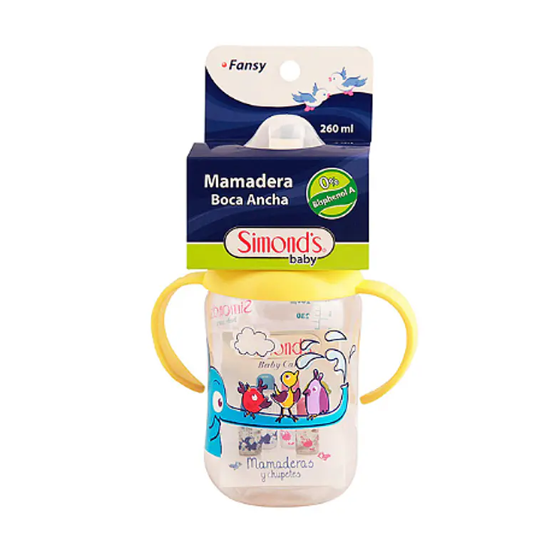 Mamadera Fansy Boca ancha 260 ml. Simond's 1
