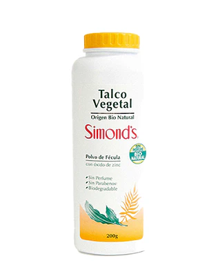 Talco vegetal Polvo de fécula 200 g. Simond's