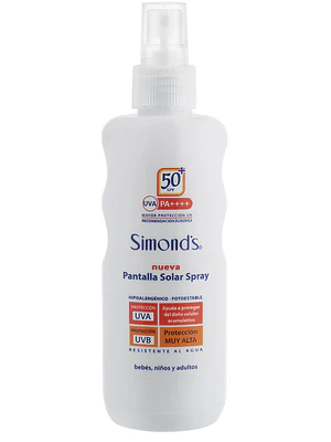 Pantalla solar FPS50+ Bebes, niños y adultos Spray 190 ml. Simond's
