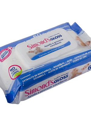 Toallitas húmedas Gloss 60 Unidades. Simond's