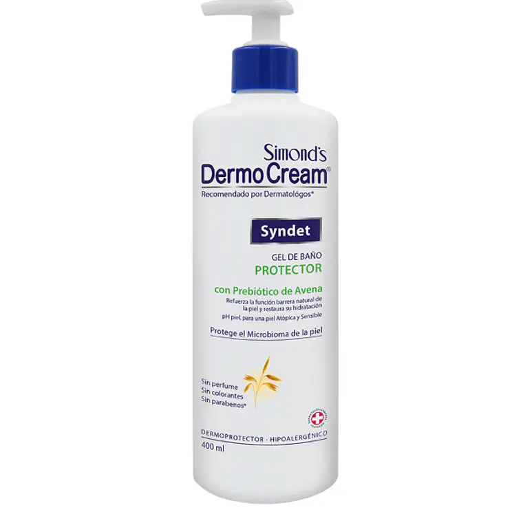 DermoCream Syndet Gel de baño Protector con prebiótico de avena 400 ml. Simond's 1
