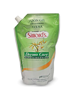 Jabón gel con glicerina Avena Dermo Care Doypack 750 ml. Simond's