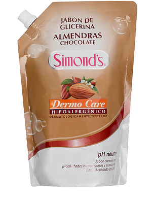 Jabón de glicerina Almendras chocolate Doypack 750 ml. Simond's