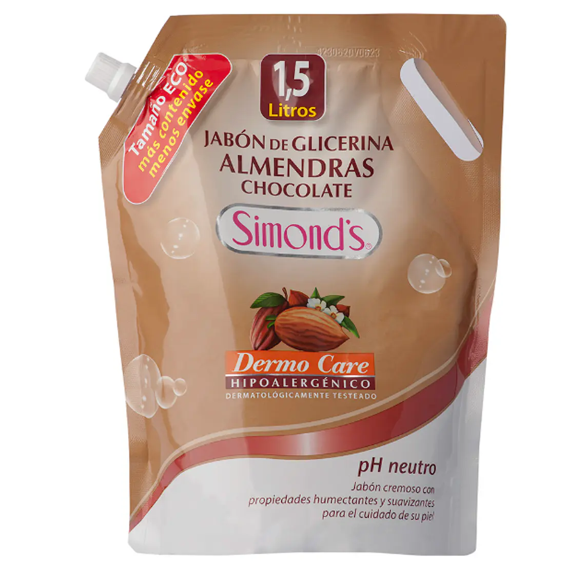 Jabón de glicerina Almendras chocolate Dermo Care Doypack 1,5 Litros. Simond's 1