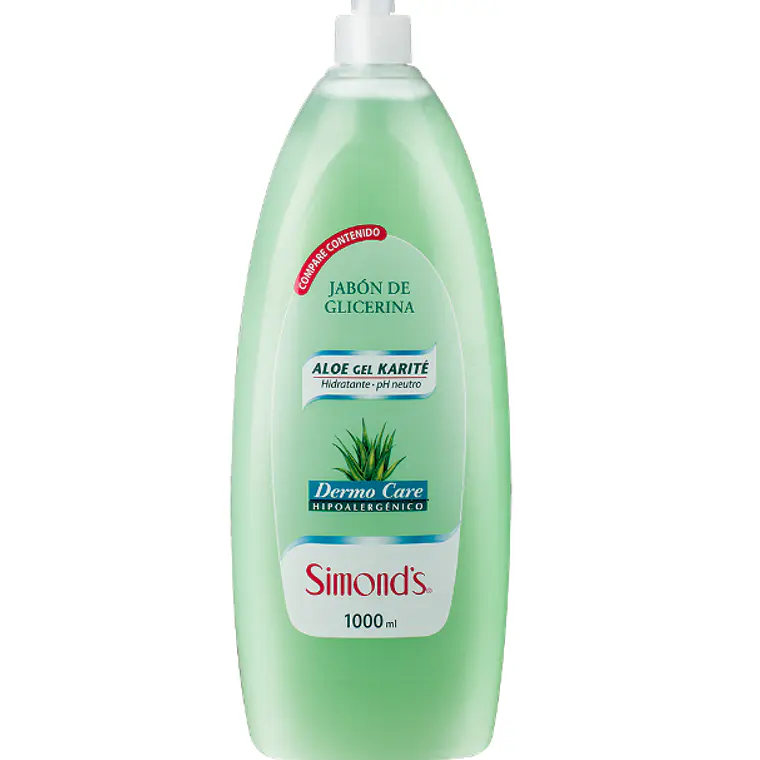 Jabón de glicerina Dermo Care Aloe gel Karité 1000 ml. Simond's 1