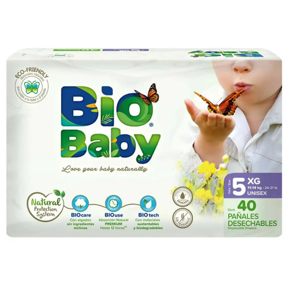 Bio Baby Pañal ecológico XG 40 Unidades.  1