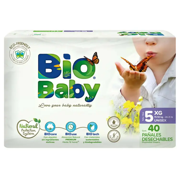 Bio Baby Pañal ecológico XG 40 Unidades.  1