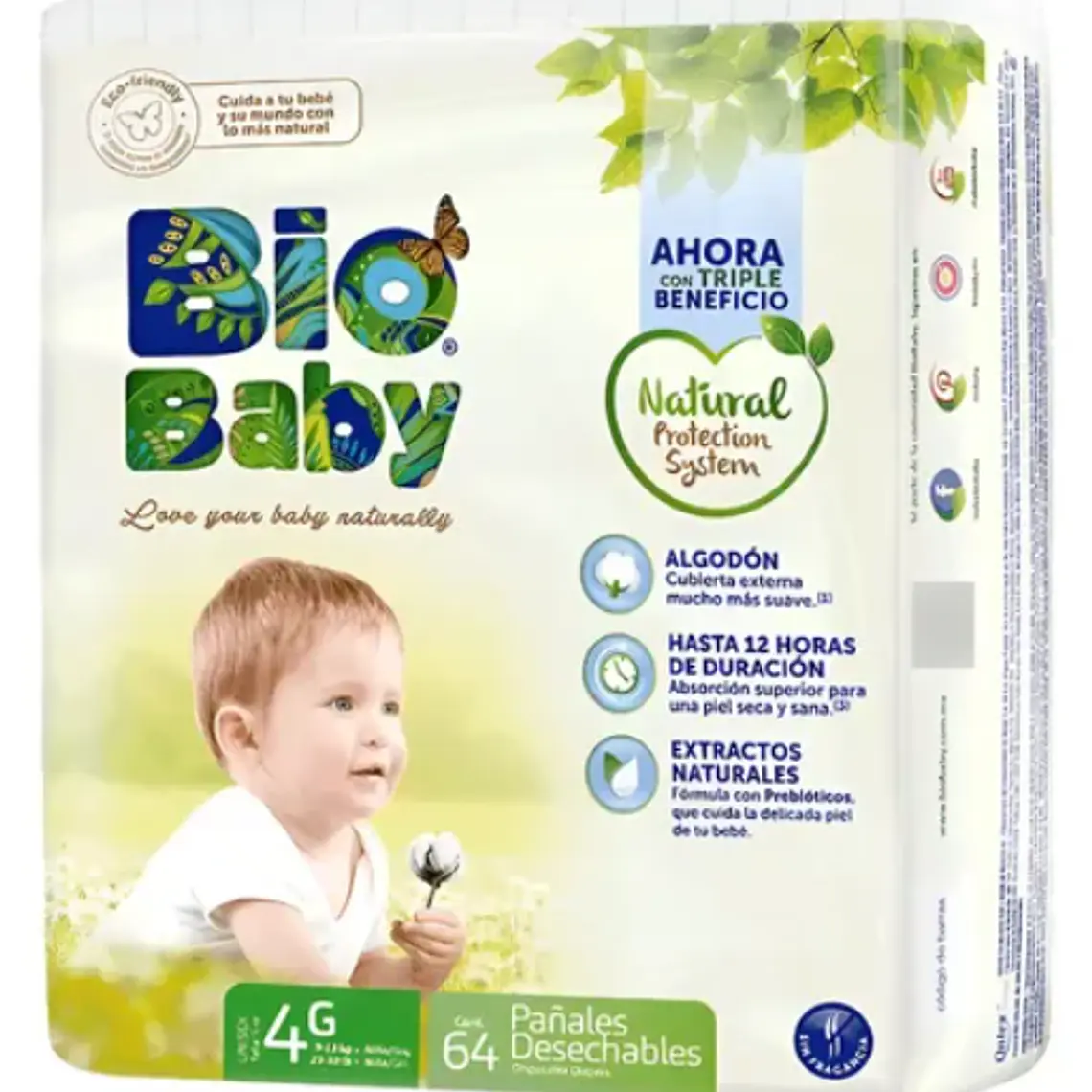 Bio baby Pañal ecológico G 64 Unidades. 1