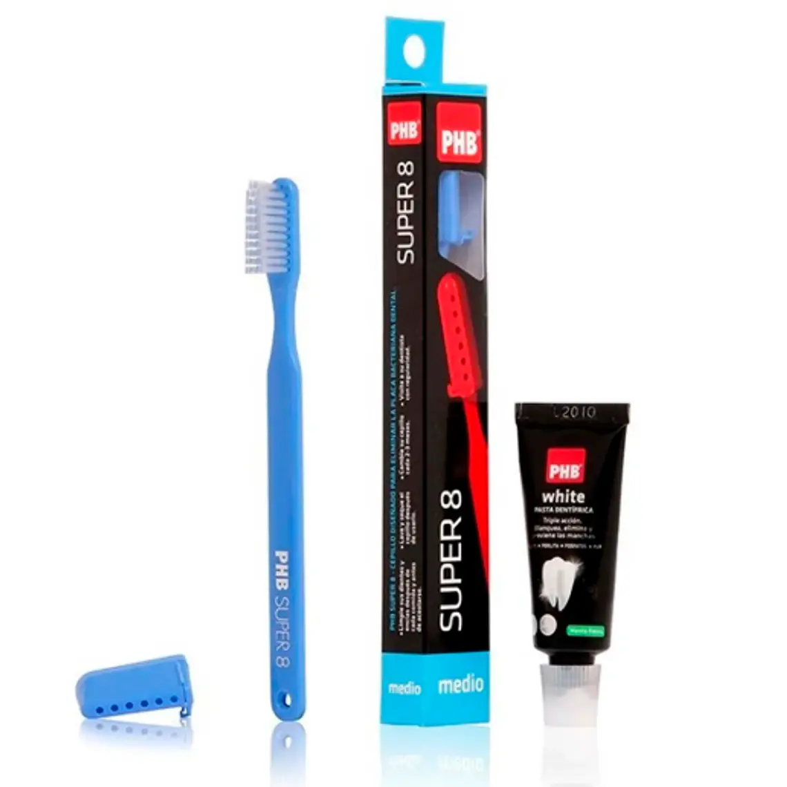 PHB Pack Cepillo Super 8 + Pasta  White 15 ml.  1