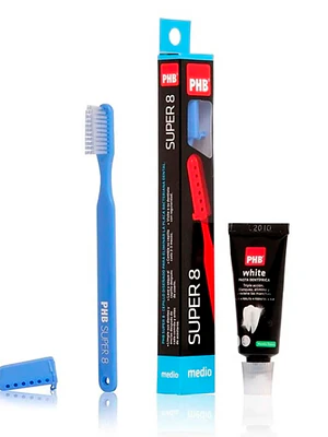 PHB Pack Cepillo Super 8 + Pasta  White 15 ml. 