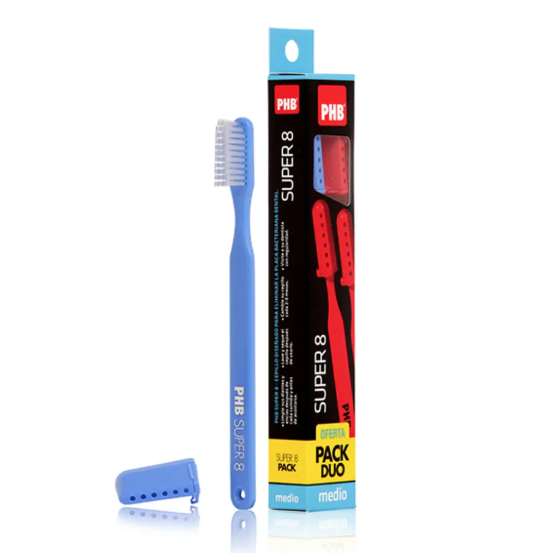 PHB Cepillo dental Super 8 Duo Pack 2 Unidades. 1