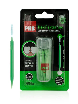PHB Cepillo interdental  Flexi extrafino 0,9 mm 20 Unidades.
