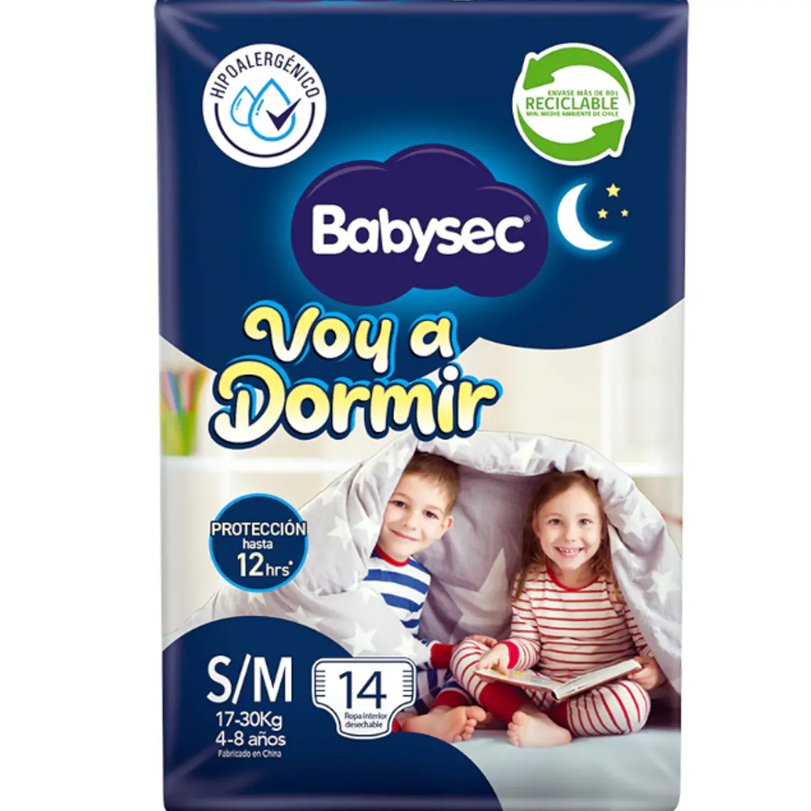 Ropa interior Babysec Voy a dormir S/M 14 Unidades. 1