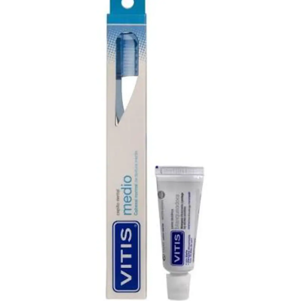 Vitis Cepillo dental Medio + Crema dental blanqueadora 15 ml. 1