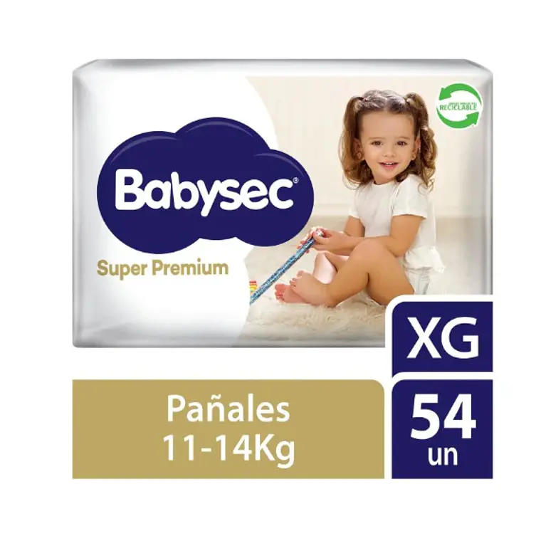Pañal Babysec Super premium XG 54 Unidades. 1
