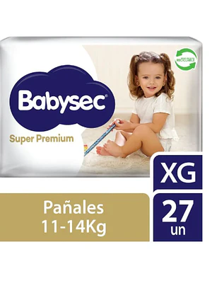 Pañal Babysec Super premium XG 27 Unidades.