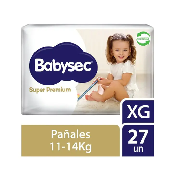 Pañal Babysec Super premium XG 27 Unidades. 1