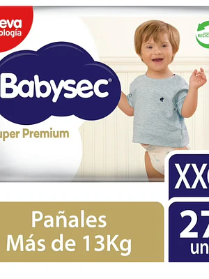 Pañal Babysec Super premium XXG 27 Unidades.