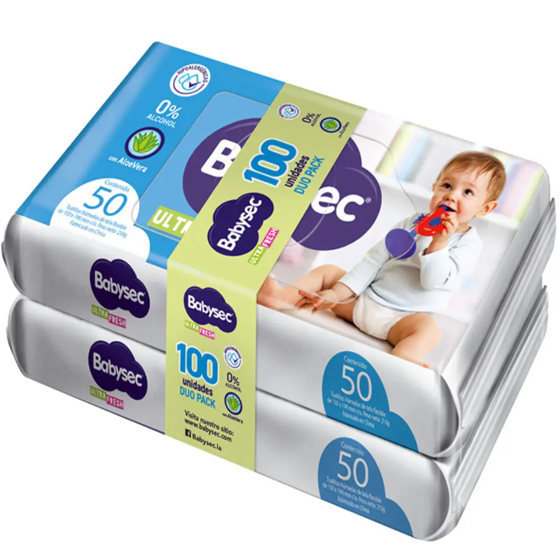 Toallitas húmedas Babysec Ultra fresh 100 Unidades. 1