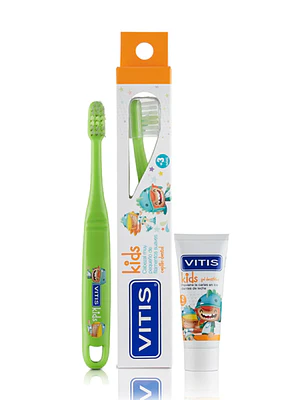 Vitis Cepillo dental  Kids + Pasta gel 8 ml.