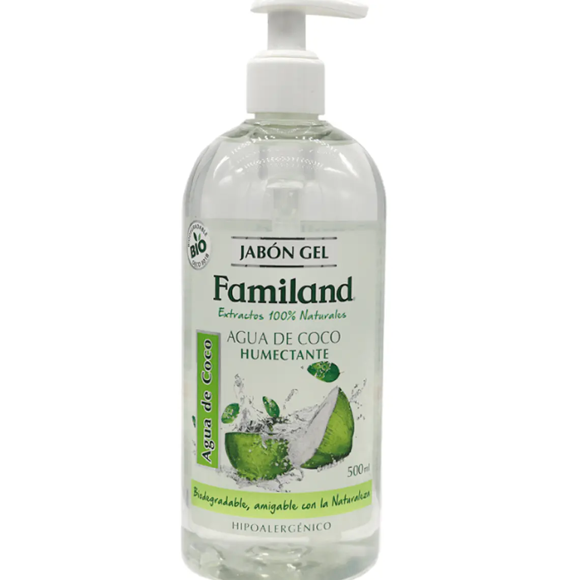 FAMILAND JAB AGUA DE COCO CON VALVULA X 500 ML 1