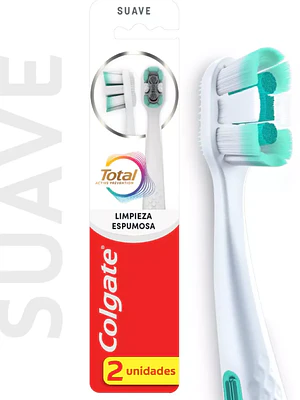 Cepillo dental Colgate Total Limpieza espumosa Suave Pack 2 Unidades.
