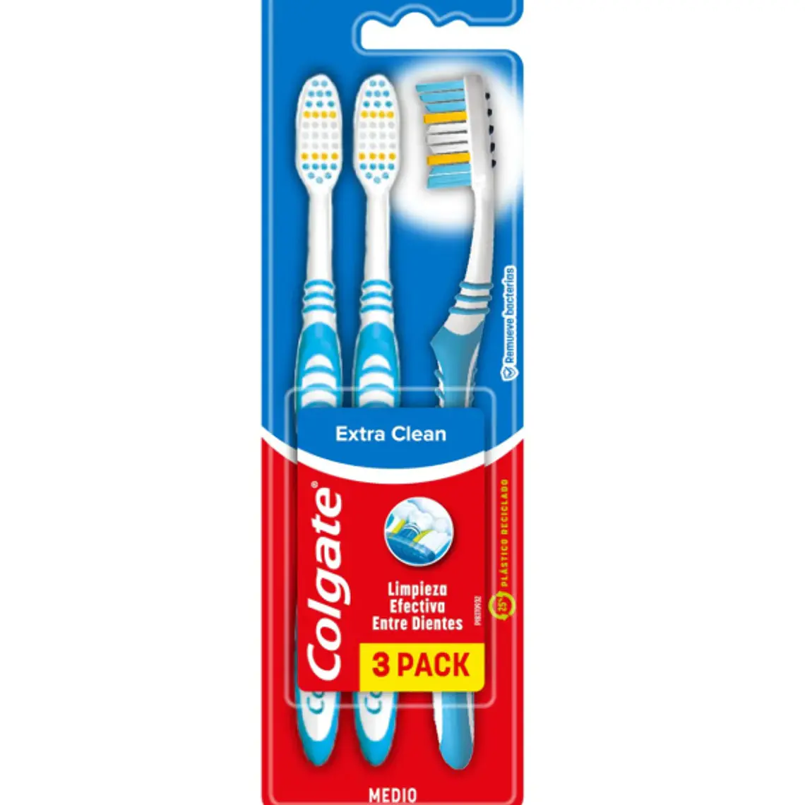 Cepillo dental Colgate Extra clean Medio Pack 3 Unidades. 1