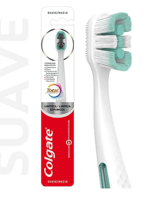Cepillo dental Colgate Total Limpieza espumosa Suave.