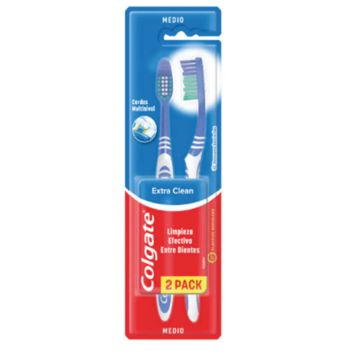 Cepillo dental Colgate Extra clean Medio Pack 2 Unidades. 1