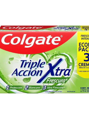 Crema dental Colgate Triple acción Xtra frescura 75 ml Pack 3 Unidades.