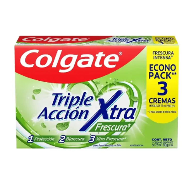 Crema dental Colgate Triple acción Xtra frescura 75 ml Pack 3 Unidades. 1