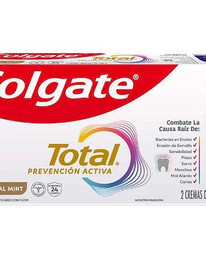 Crema dental Colgate Total Clean mint  195 g Pack 2 Unidades.