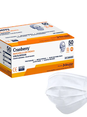 Mascarillas Uso médico 3P Blanco Con elástico 50 Unidades.
