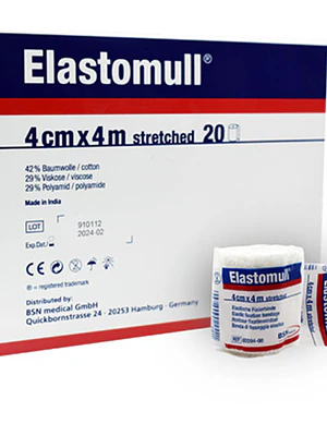 Elastomull Venda de gasa elasticada 4 cm x 4 metros 20 Unidades.
