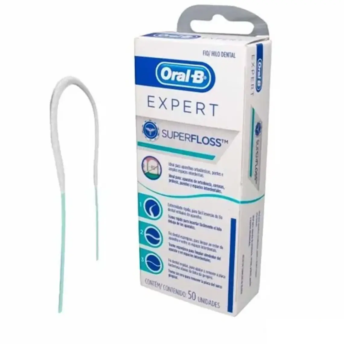 Hilos dental Oral B Expert SuperFloss 50 Filamentos. 1
