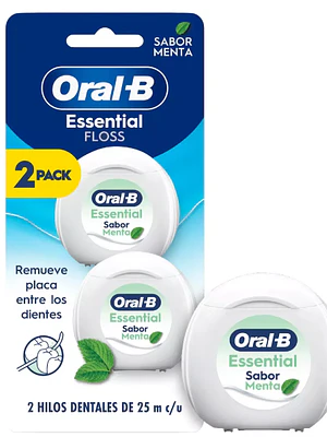 Hilo dental Oral B Essential floss Menta 25 Metros 2 Unidades.