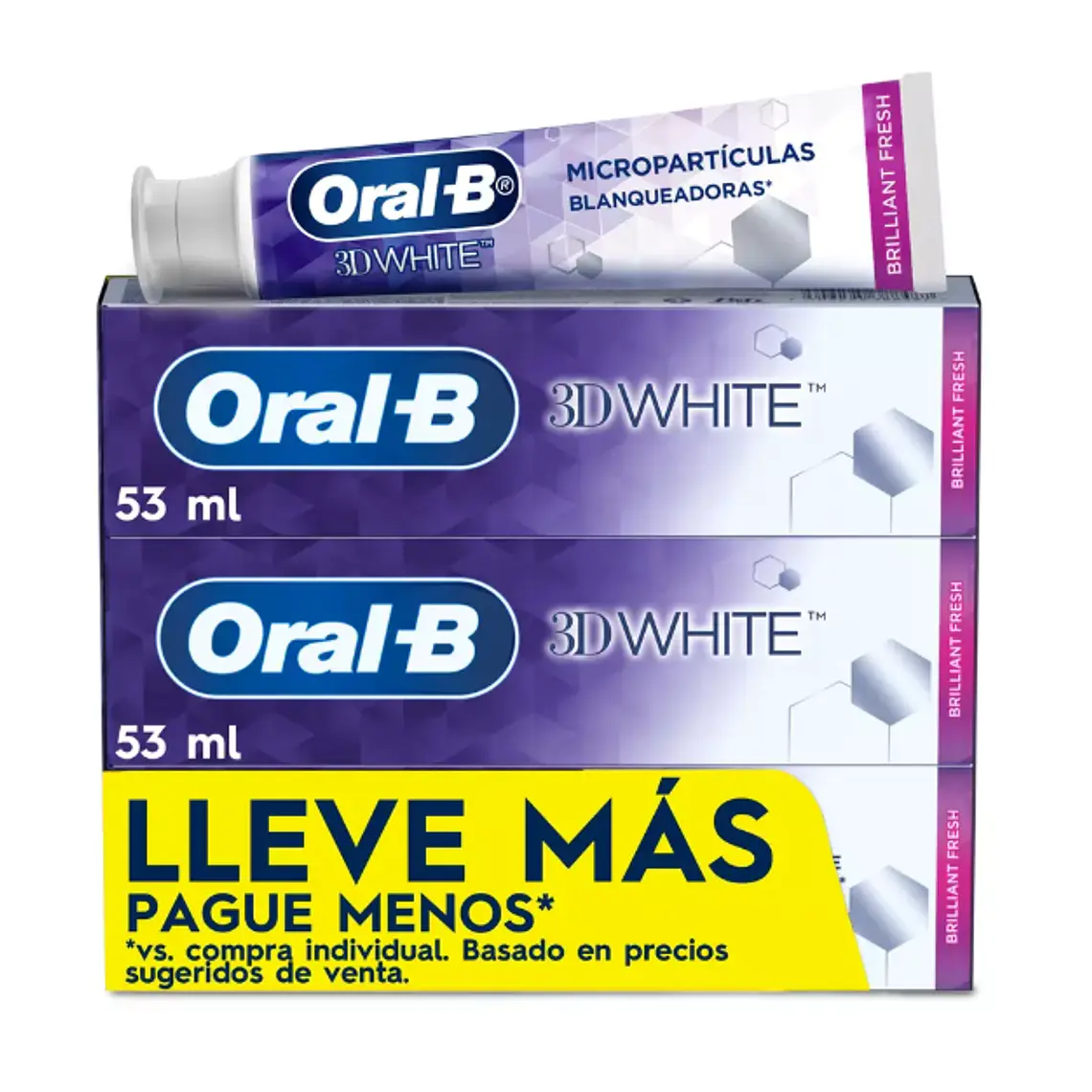 Pasta dental Oral B 3D White 53 ml Pack 3 Unidades. 1