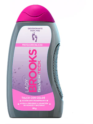 Lady Brooks Talco desodorante para pies Silver 80 g.