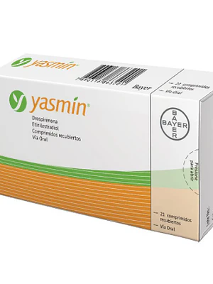 Yasmin Drosperinona, Etinilestradiol 21 Comprimidos recubiertos.