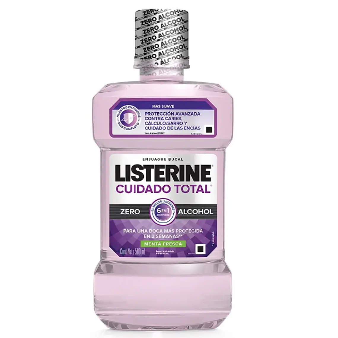 Enjuague bucal Listerine Cuidado total Zero alcohol 500 ml. 1