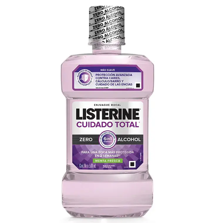 Enjuague bucal Listerine Cuidado total Zero alcohol 500 ml. 1