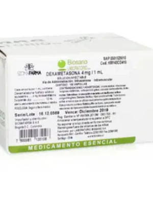 Dexametasona 4 mg 100 ampollas 1 ml. Sanderson