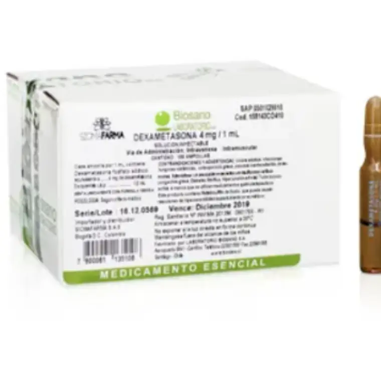 Dexametasona 4 mg 100 ampollas 1 ml. Sanderson 1