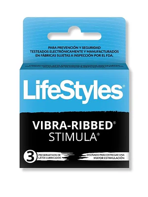 Preservativos Lifestyles Vibra Ribbed Stimula 3 Unidades.