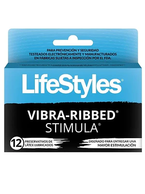 Preservativos LifeStyles Vibra-Ribbed Stimula 12 Unidades.