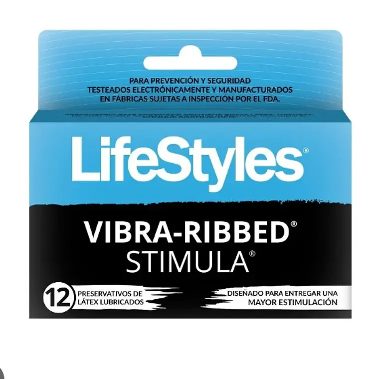 Preservativos LifeStyles Vibra-Ribbed Stimula 12 Unidades. 1