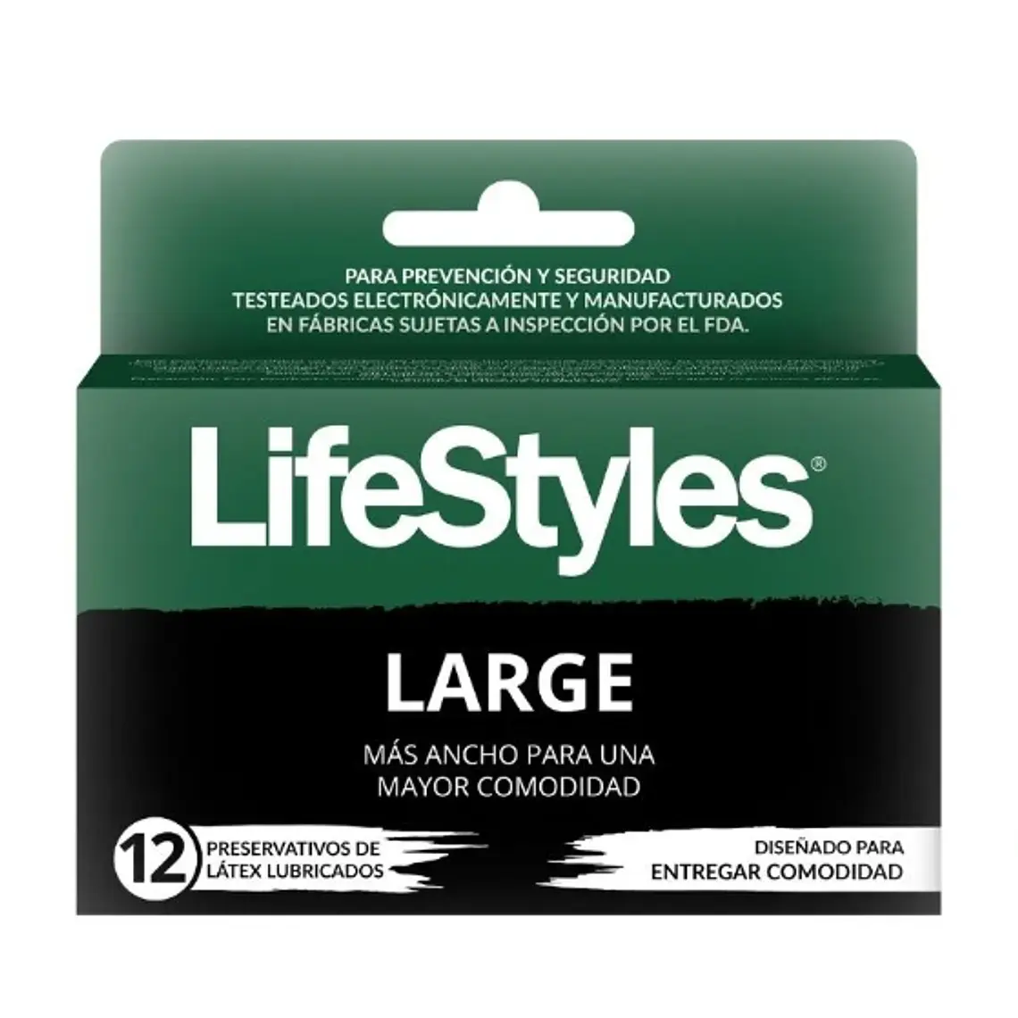 Preservativo LifeStyles Large con espermicida 12 Unidades. 1