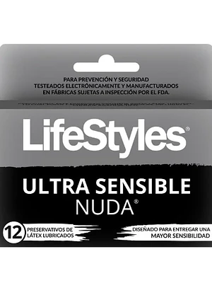 Preservativos LifeStyles Ultra sensible nude 12 Unidades.