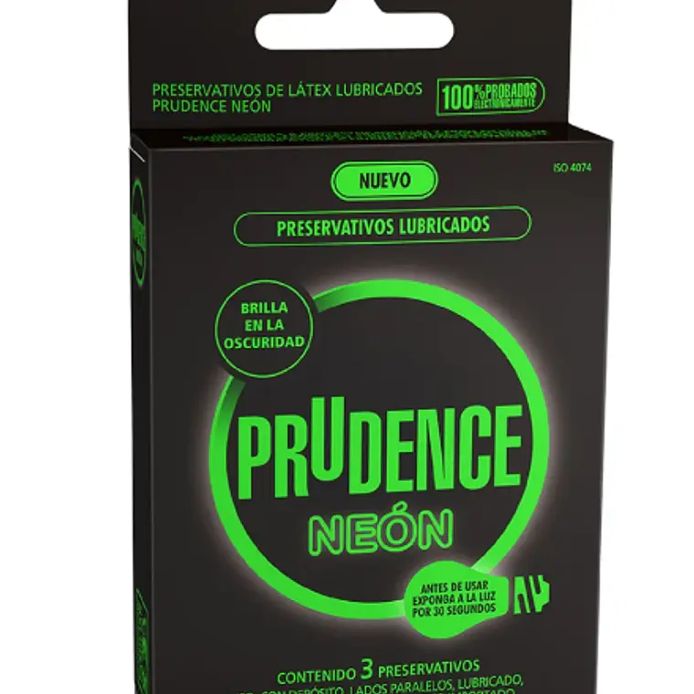 Preservativo Prudence Neón 3 Unidades. 1